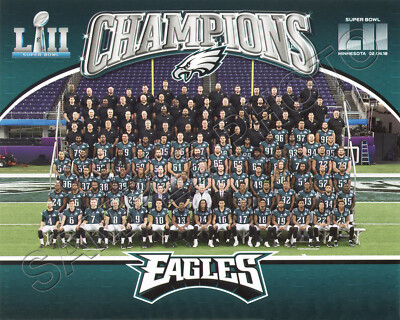 2017 PHILADELPHIA EAGLES SUPER BOWL LII CHAMPIONS 2018 TEAM 8X10 PHOTO PICTURE