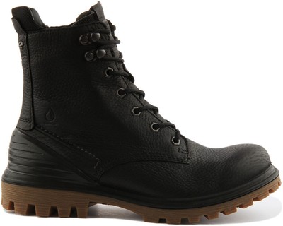 Pre-owned Ecco Tredtray Leather Hiker Boots Womens Sneaker In Black Size Uk 3 - 8