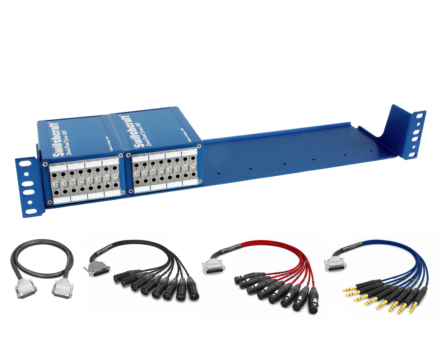 Switchcraft 1625『パッチベイ』（ケーブル各種付き） 2 Switchcraft 1625 Patchbays + Rack | 4 Custom 10ft Premium Mogami