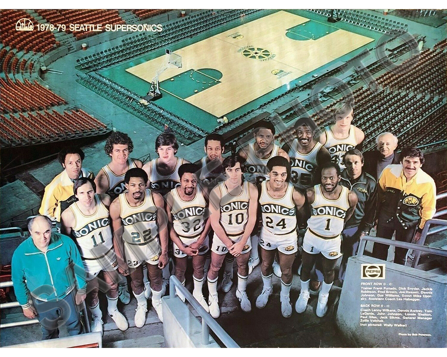 1978-79 SEATTLE SUPERSONICS NBA CHAMPIONS 8X10 COLOR TEAM