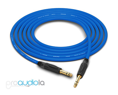 Canare Quad Cable L-4E6S | Neutrik Gold 1/4'' TRS | Blue 10 Feet | 10 Ft. | 10'