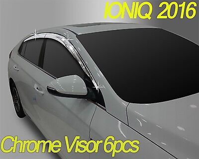 Chrome Window Vent Visors Rain Guard Sun Shield D671 for Hyundai IONIQ 2016~2022
