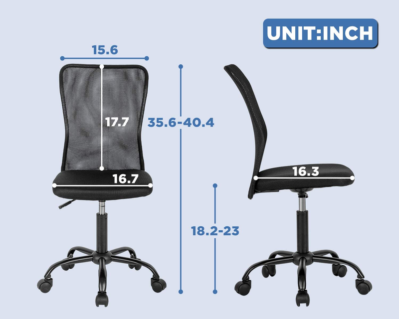 Home Office Chair Mid Back Mesh Desk Chair Armless Computer Chair Ergonomic Task