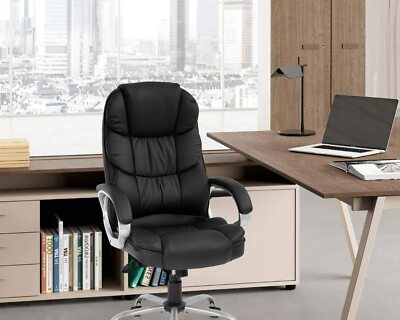 High Back Leather Office Chair Executive Office Desk Task Computer Chair