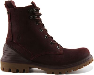 Pre-owned Ecco Tredtray Leather Ankle Boots Burgundy Womens Uk 3 - 8