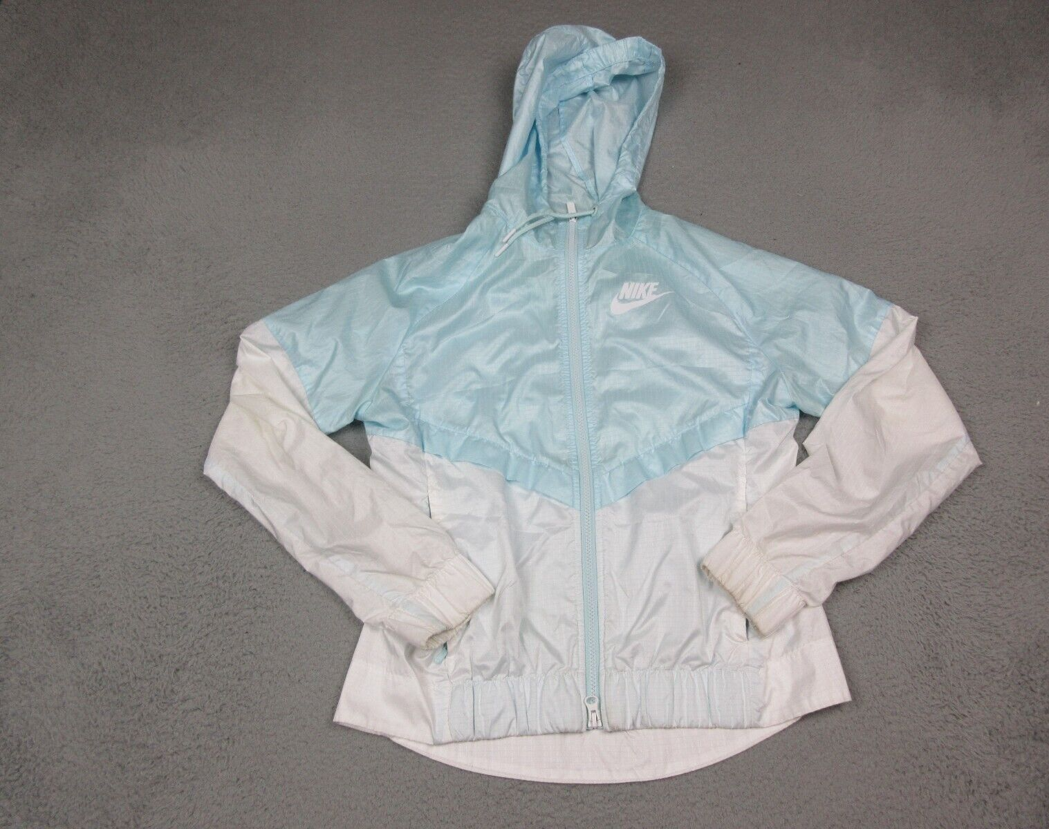Nike Jacket Womens Small Blue White Full Zip Swoosh Logo