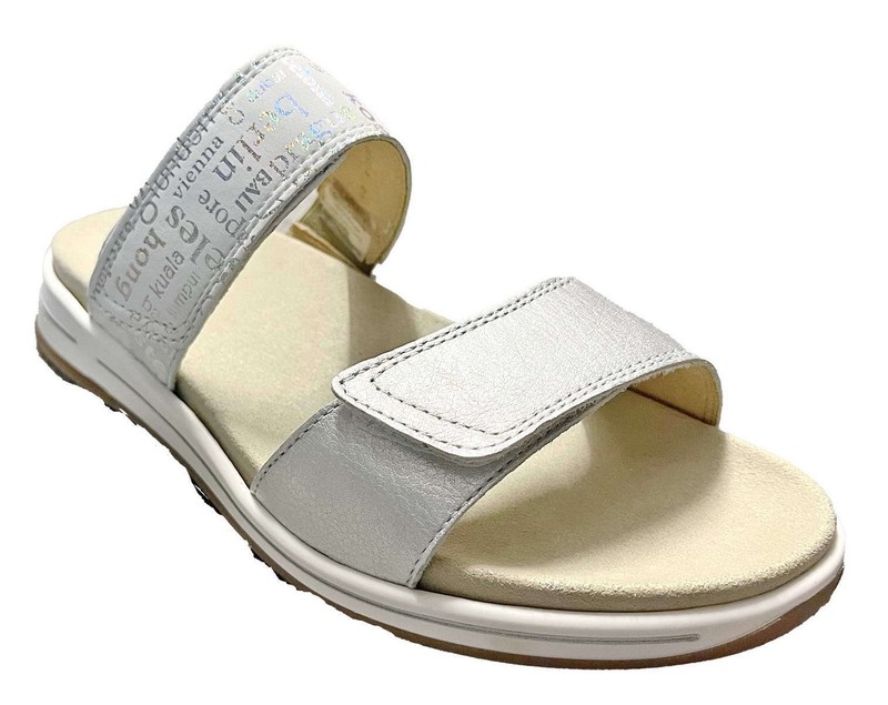 Ara Pantolette Osaka Silber Nubukleder Slippen Schlappen Hausschuh 34822 78