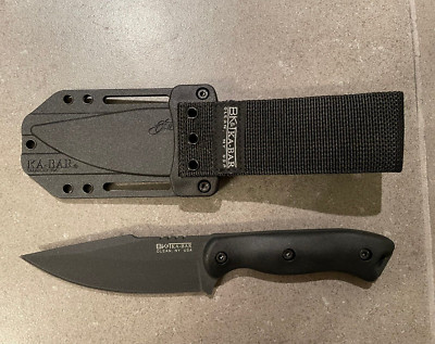 Ka-Bar BK18 BLACK Becker Harpoon 1095 Steel Blade Knife 4.625'' w/Sheath&Box USA*