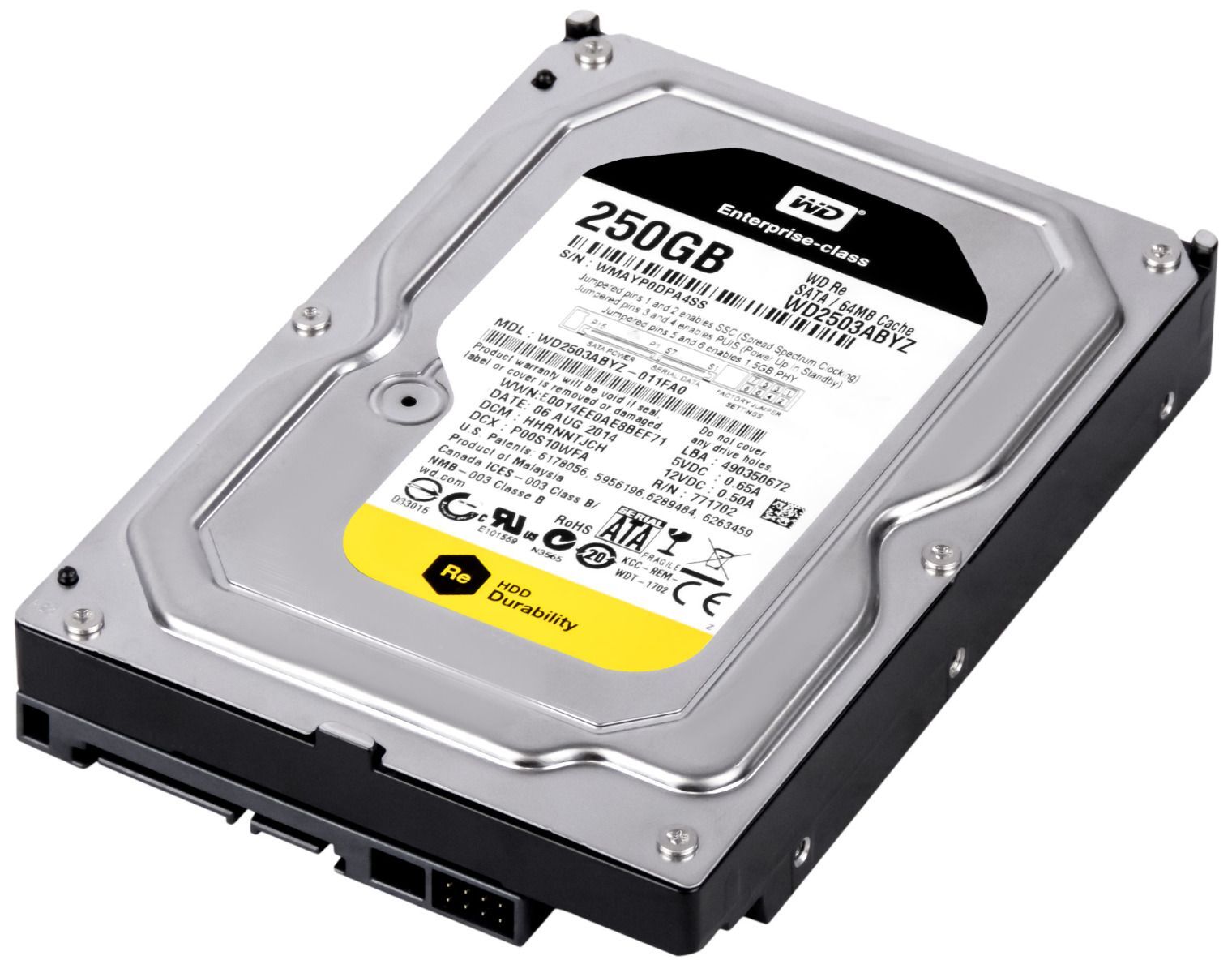 WD HDD 内蔵ハードディスク 3.5インチ 250GB WD Re WD2503ABYZ/SATA3.0/7200rpm Western Digital RE WD2503ABYZ 250GB 7200 RPM 64MB SATA III