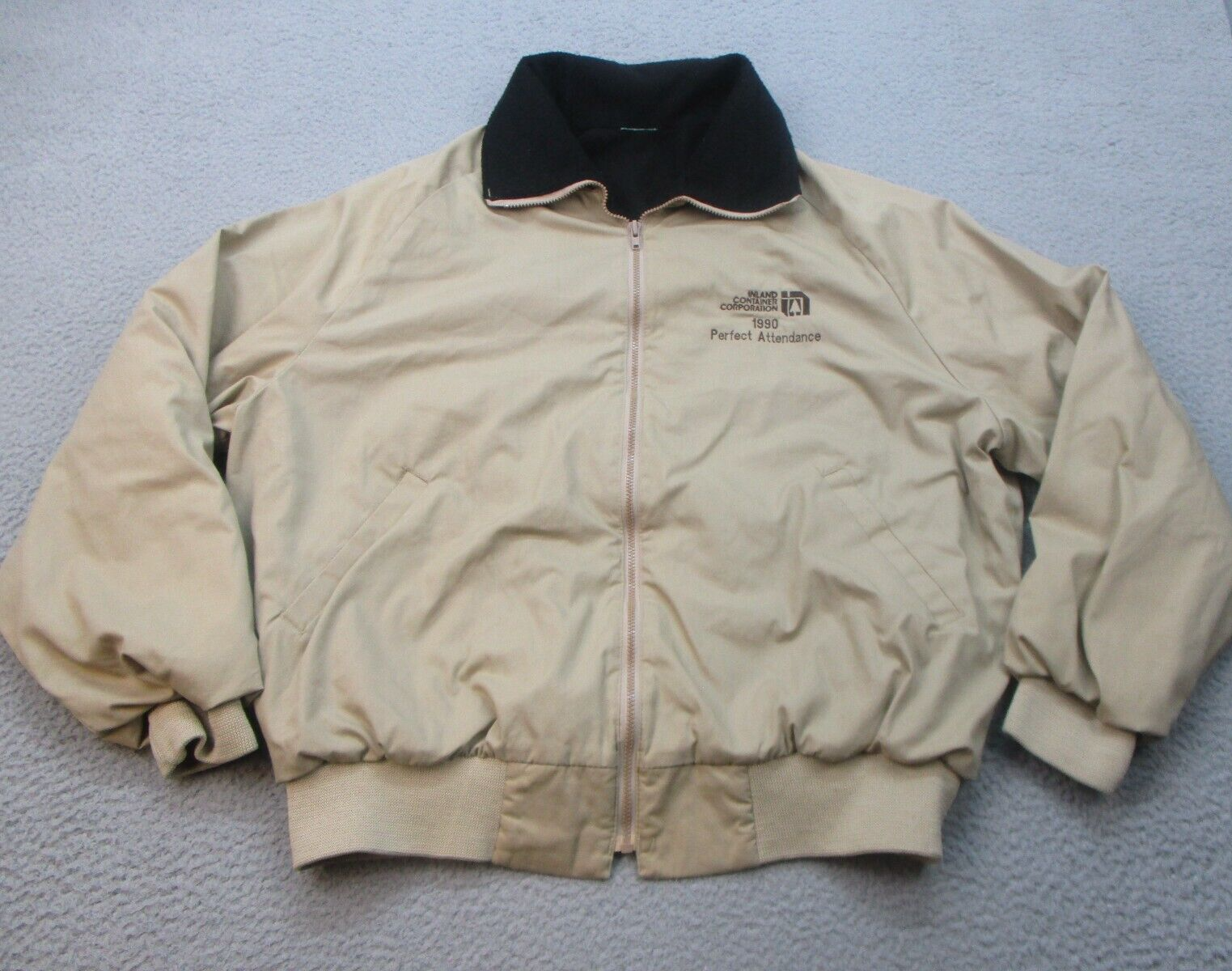 VTG 90s Bi-Swing Jacket Mens Large Fleece Lined Beige Full