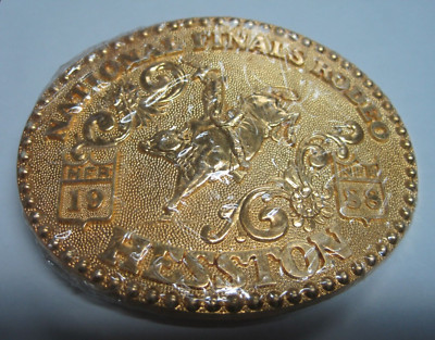 Hesston GOLD Dealer Award 1988 NFR Cowboy Rodeo Adult Buckle New
