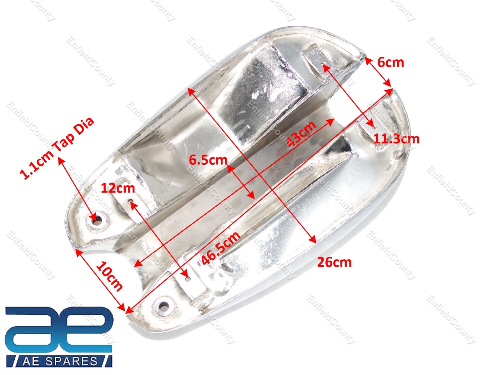 For Royal Enfield J & G Models 1946 & Onwards Fuel Tank Chrome plated With Cap 