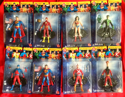 SUPERMAN WONDER WOMAN FLASH ATOM JLA Series 1 + 2 DC Direct 8 Figure Lot SEALED