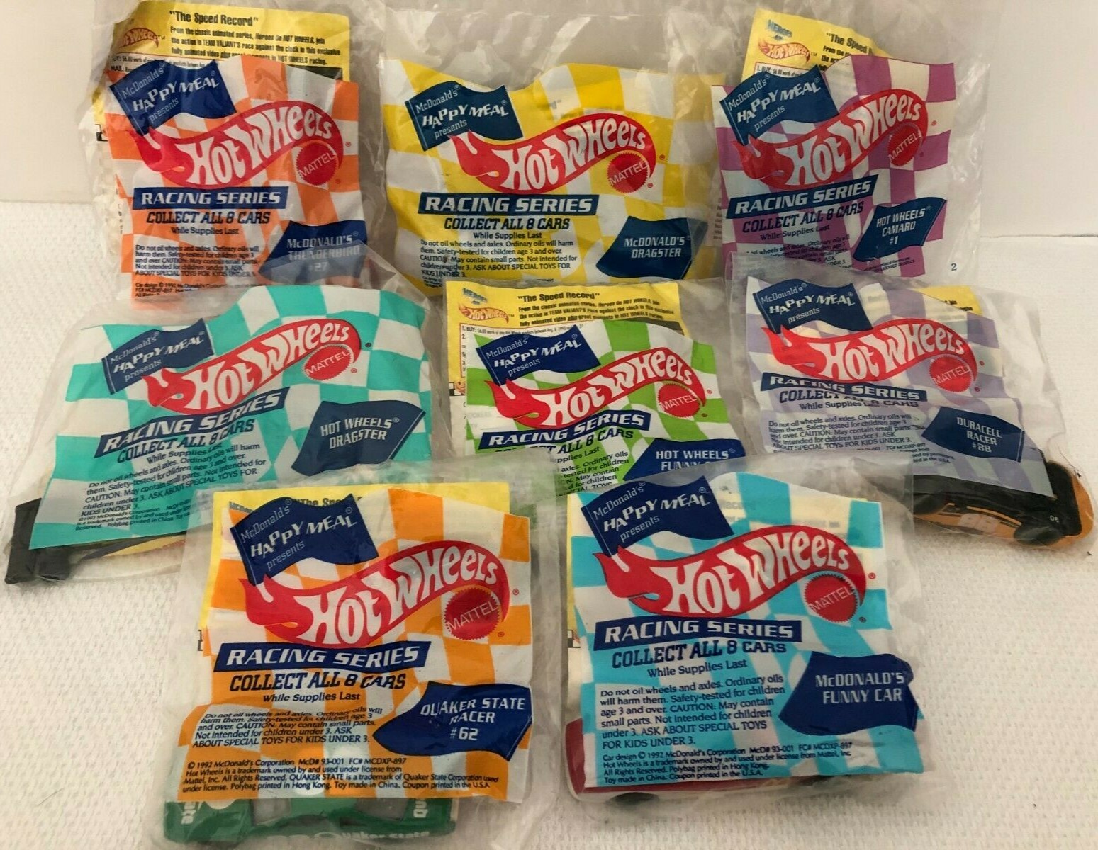 McDonald's ドラッグレーサーミニカー Vintage 1992-1993 McDonald's Hot Wheels Red Race Cars
