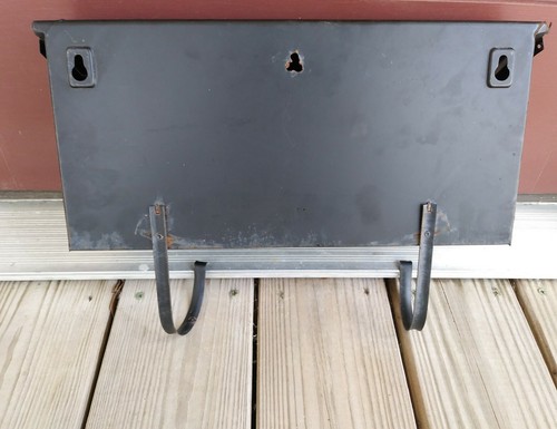 Vtg Metal Wall Bin Mail Box W/ Newspaper Holder Country Farm House Decor Retro