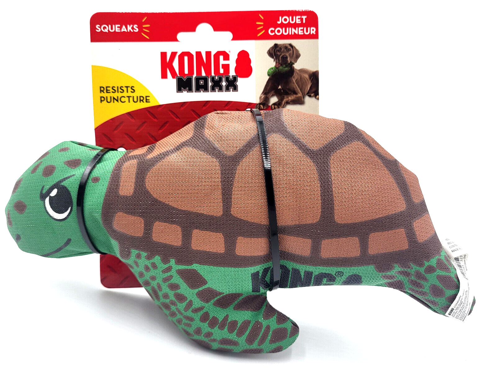 KONG Maxx Turtle Medium Squeaky Durable Puncture Resistant Soft Dog Fetch Toy