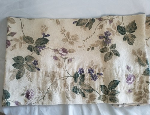 2 PURPLE PLUM LAVENDAR CREAM FLORAL VALANCE