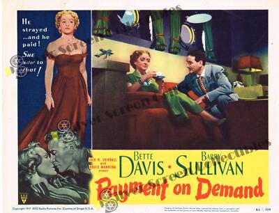 Payment on Demand (1951) - Card #:3 - Original U.S. Lobby Card (11''x14'')