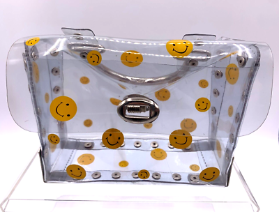 Vintage Smiley Face Mini Clear Bag Purse trunk lockbox purse with straps