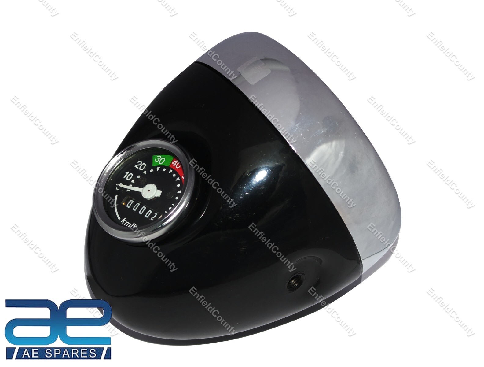 Classic Headlight Assey 5 1/2" With Bulb Holder & Speedometer Luna Moped  