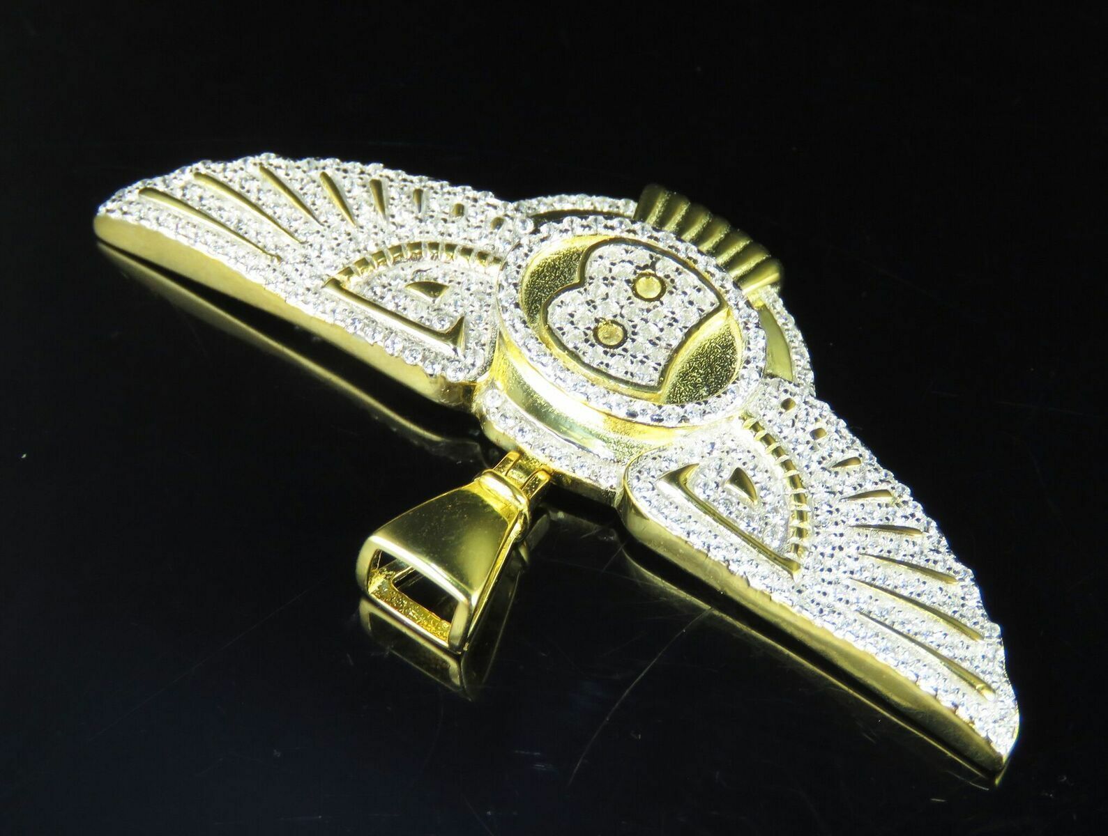 Pre-owned Online0369 2.18 Ct Pass Tester Moissanite Flying B Wings Men's Charm Pendant Silver In White