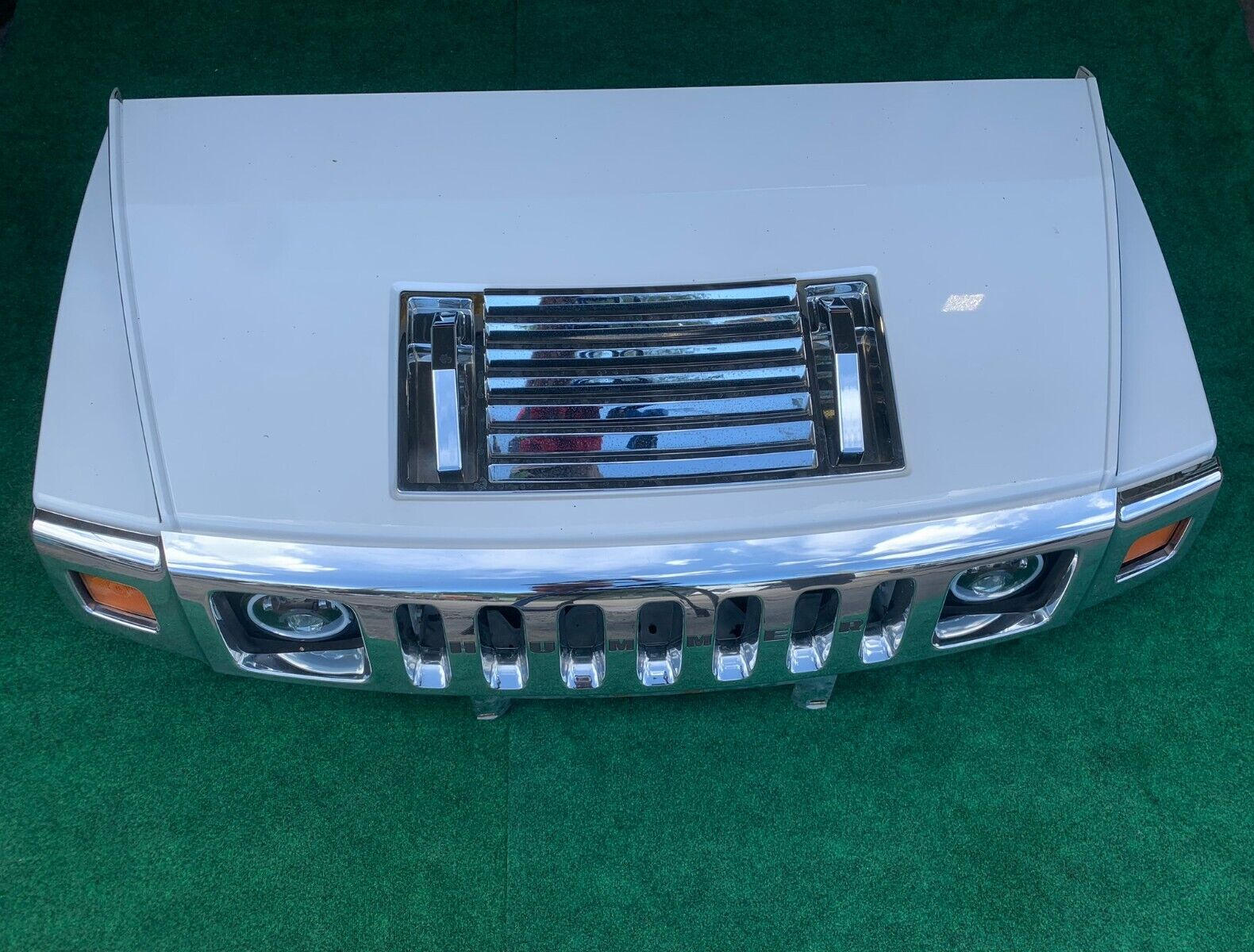 2003-2007 Hummer H2 Hood With Upper Grille & Lamps Complete