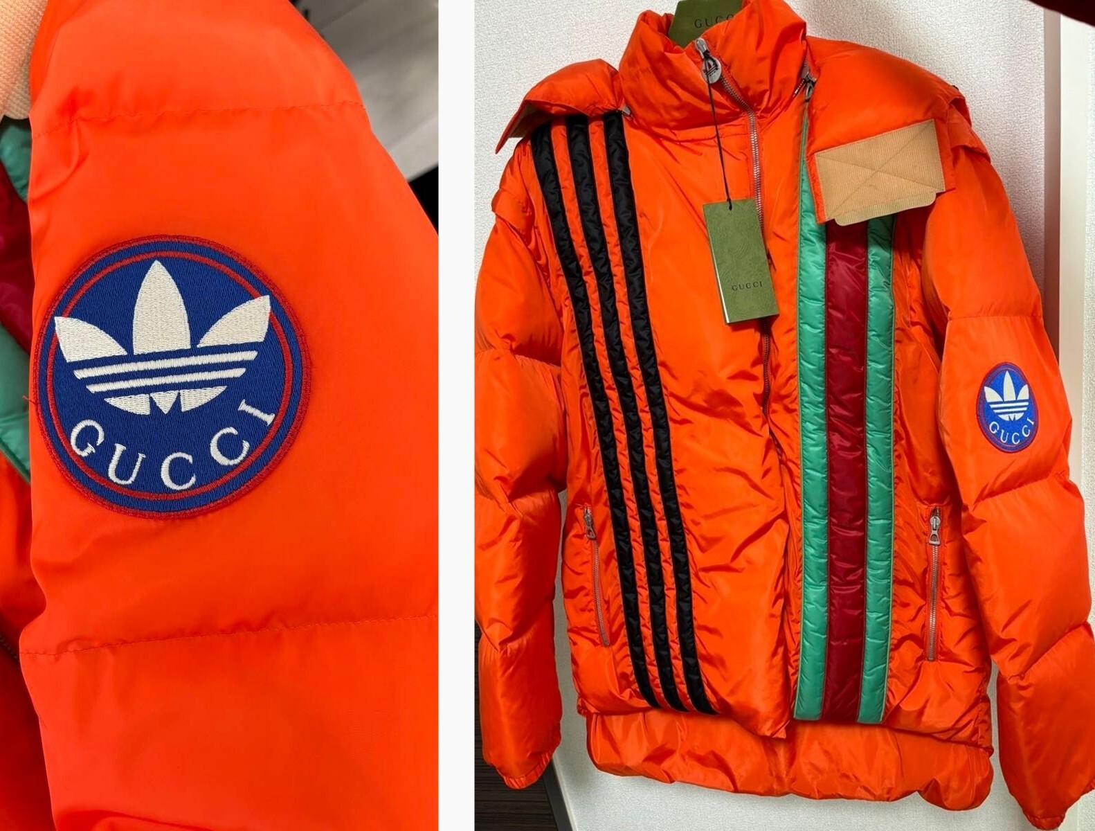 GUCCI アディダスダウンベスト 46(M)新品未使用 New GUCCI x adidas collaboration Down Jacket Vest 3Way size