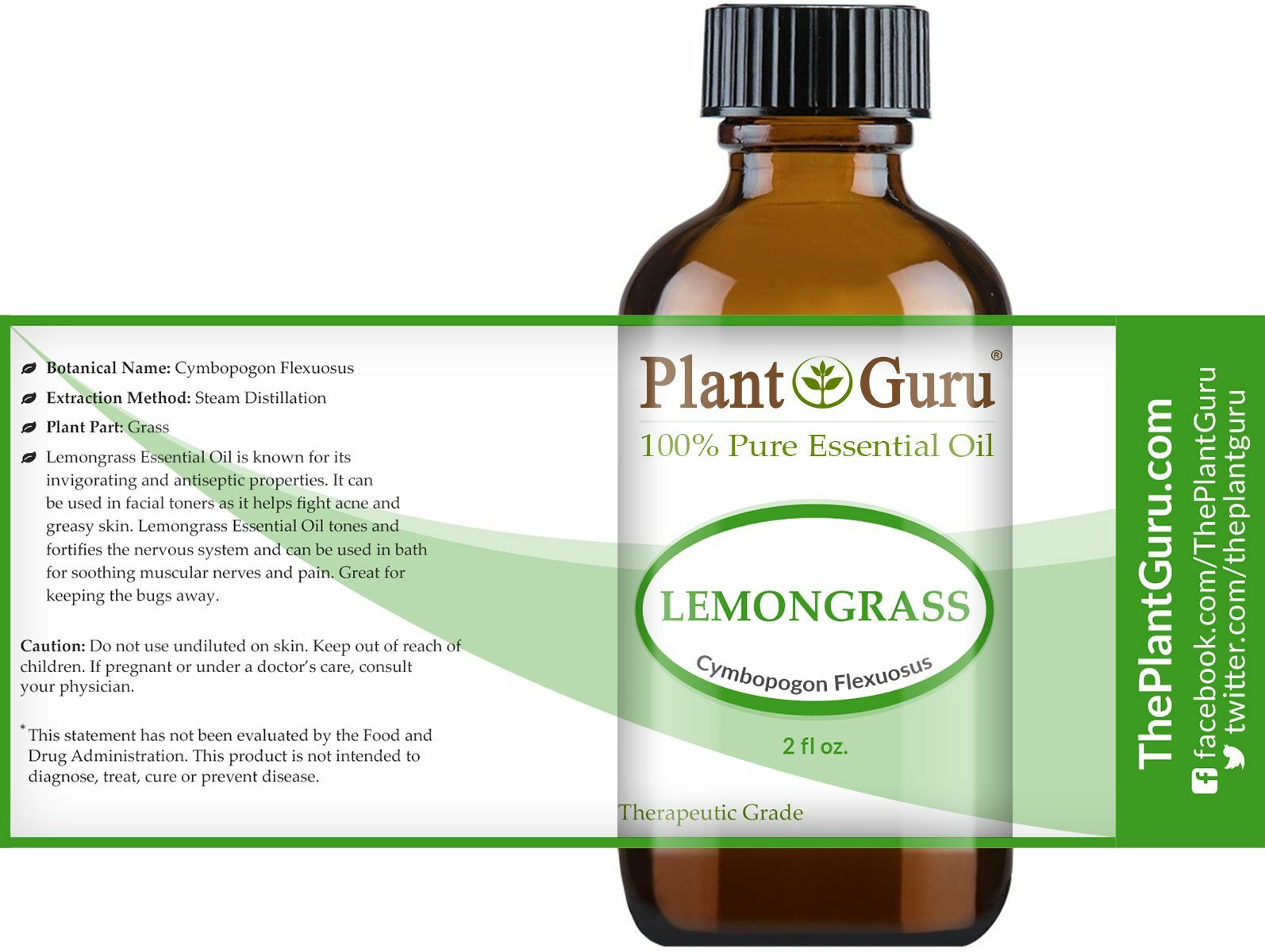 Lemongrass Essential Oil 2 oz 100% Pure Natural Therapeutic Grade Bulk 