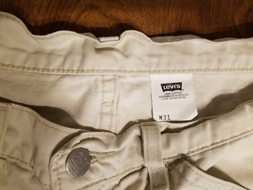 Mens Size 31 Vintage Levi's L2 Carpenter Baggy Fit Khaki Work Shorts with Stains