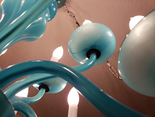 Mediterranean Blue Vintage Murano Glass Chandelier