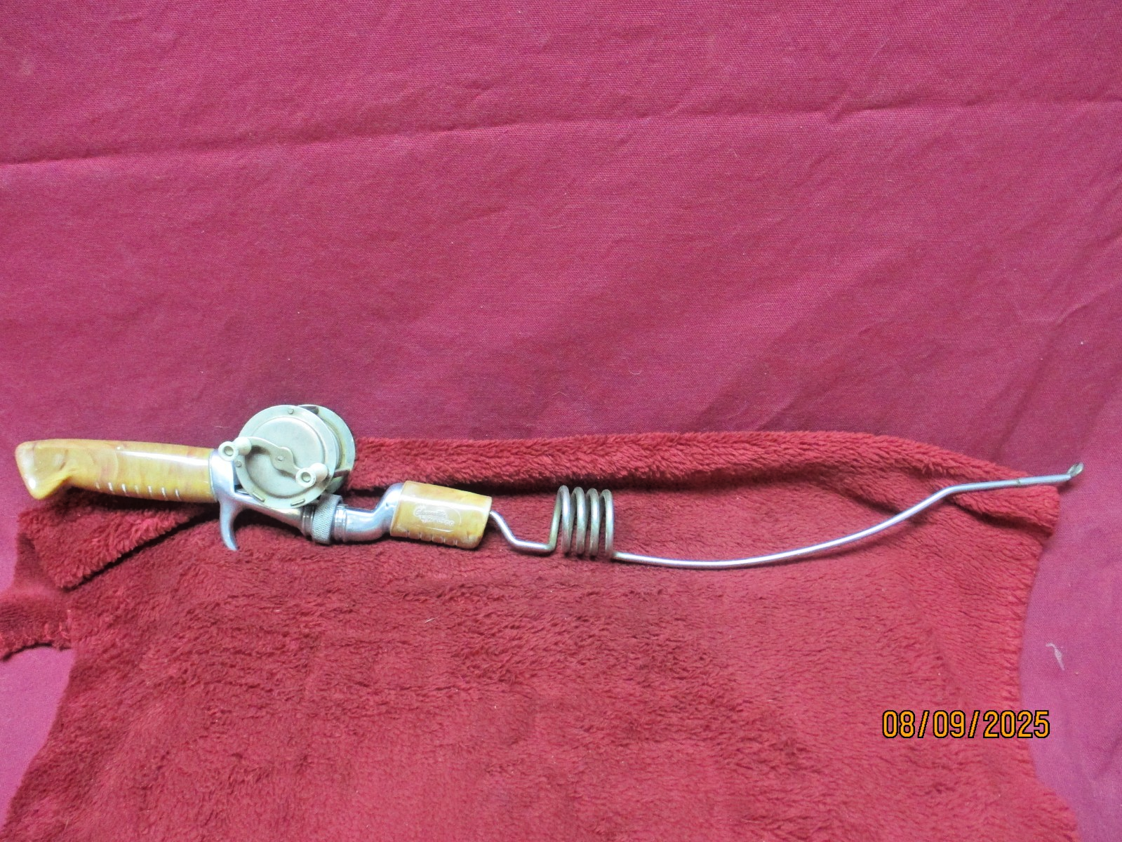 WALTCO グラスロッド　アメリカ製　アンティーク Antique WaltCo Glasscaster Ice Fishing Rod w/Old Reel 22