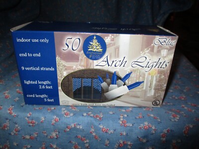 NOS Enchanted Forest 50 Arch Lights Indoor Use Only Blue 9 Vertical Strands