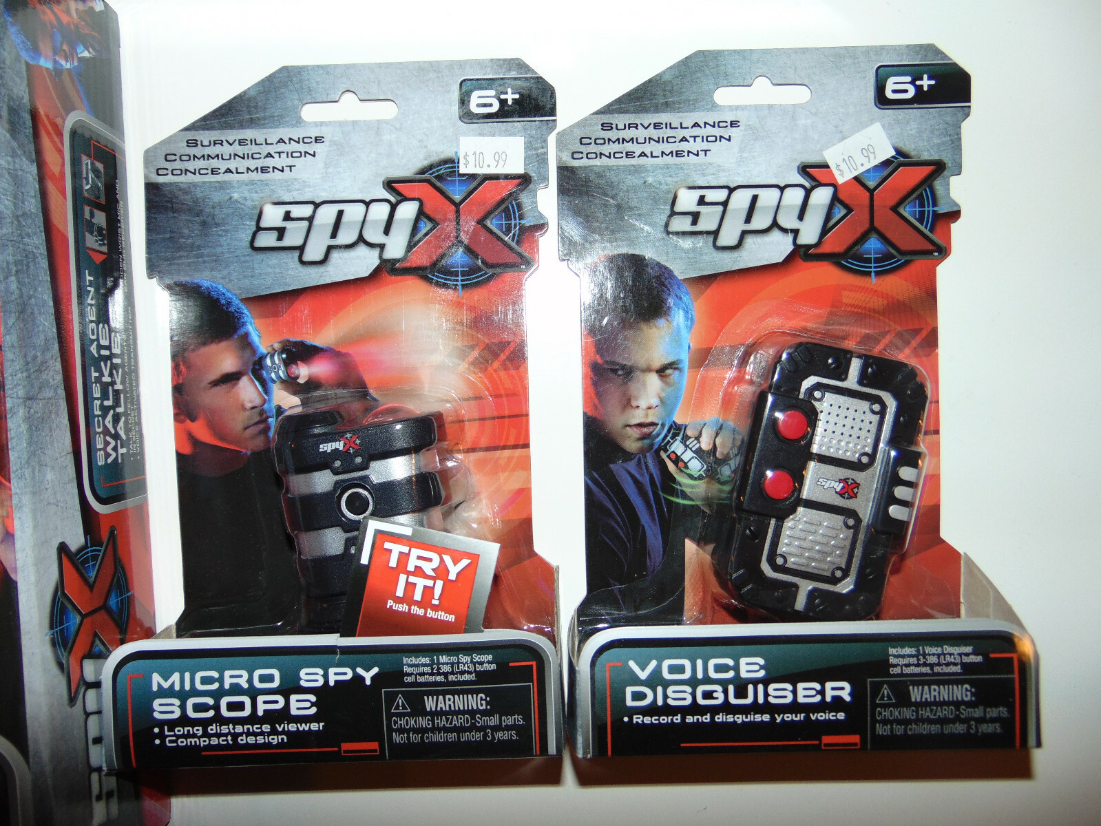 6) Spy X Secret Agent Walkie Talkies/Micro Gear/Coin Safe/Scope/Voice LOT NEW
