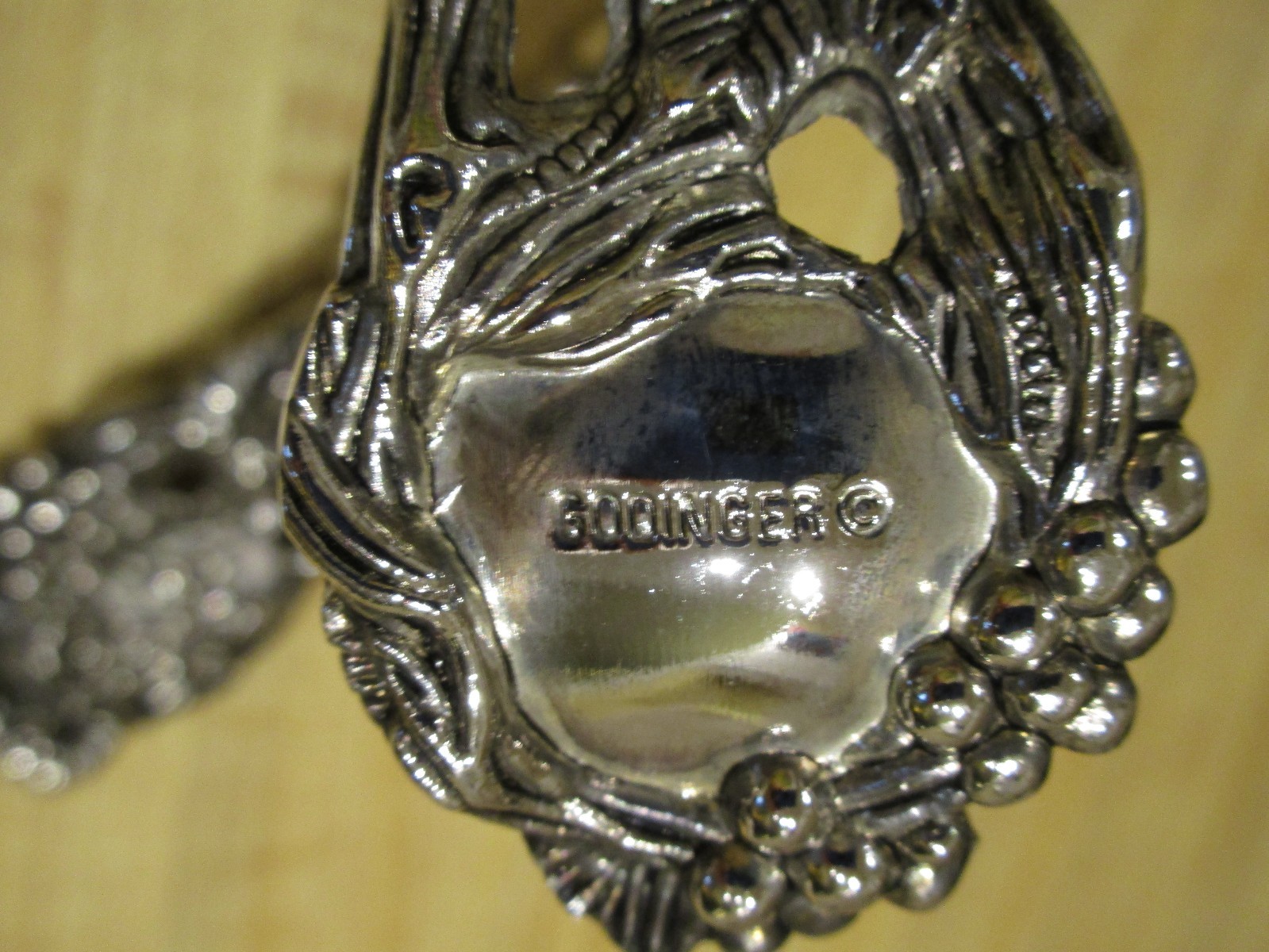 Godinger Ornate Pierced Vineyard w/Grapes Silverplate Serving Spoon & Fork Salad