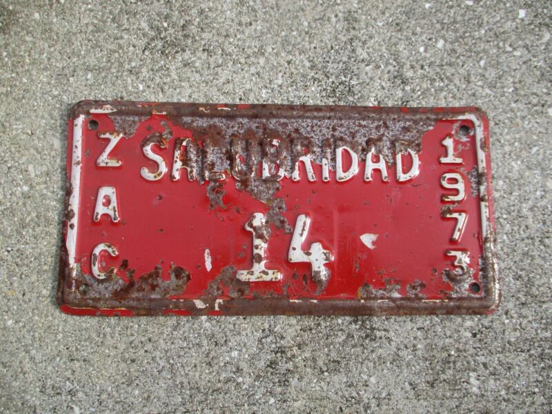 Mexico 1973 Zacatecas Salubridad license plate  #  14