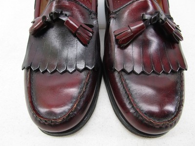 G.H.BASS & CO. MENS CORDOVA COLORED LEATHER TASSELED LOAFERS SHOES US SZ 10 D
