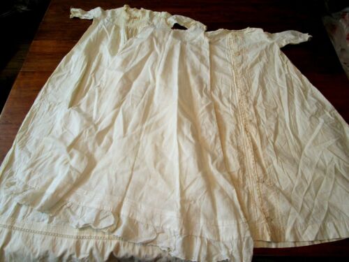 Christening Gown Mixed Lot 3 Antique Victorian Edwardian White Cotton AS IS