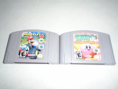 Mario Kart 64 & Kirby 64: The Crystal Shards    Authentic Nintendo 64 N64