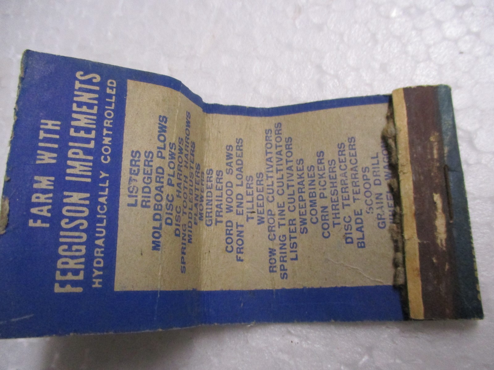 Old Matchbook Cover McCammon Ferguson Tractor Implement Osborne  Kansas