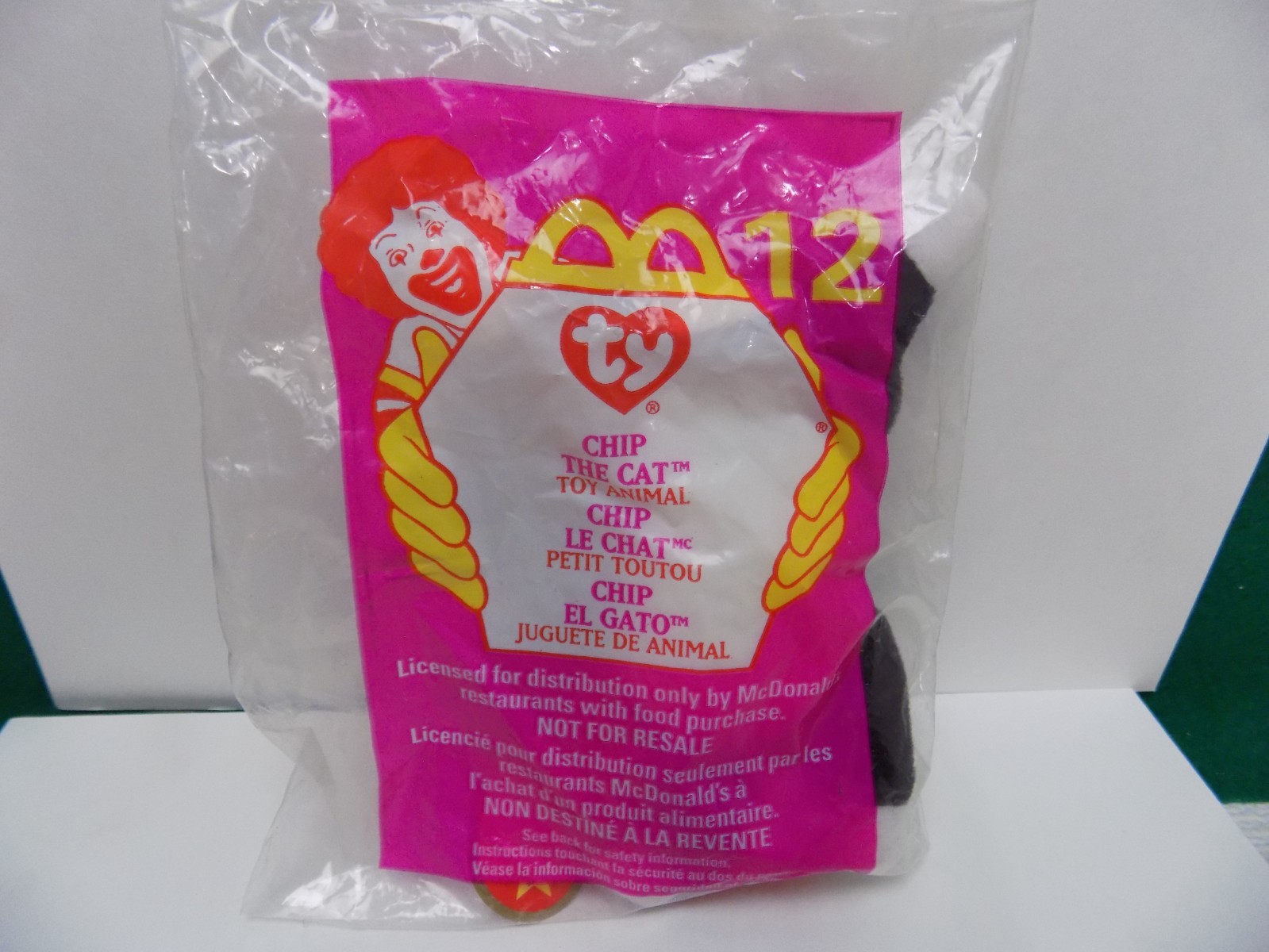 VINTAGE 1999 McDONALD'S TOY - TY INC. - CHIP THE CAT #12