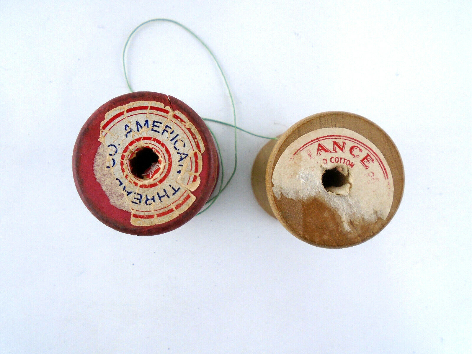 Vintage 1930s American Thread Company Thread Spools Green Thread