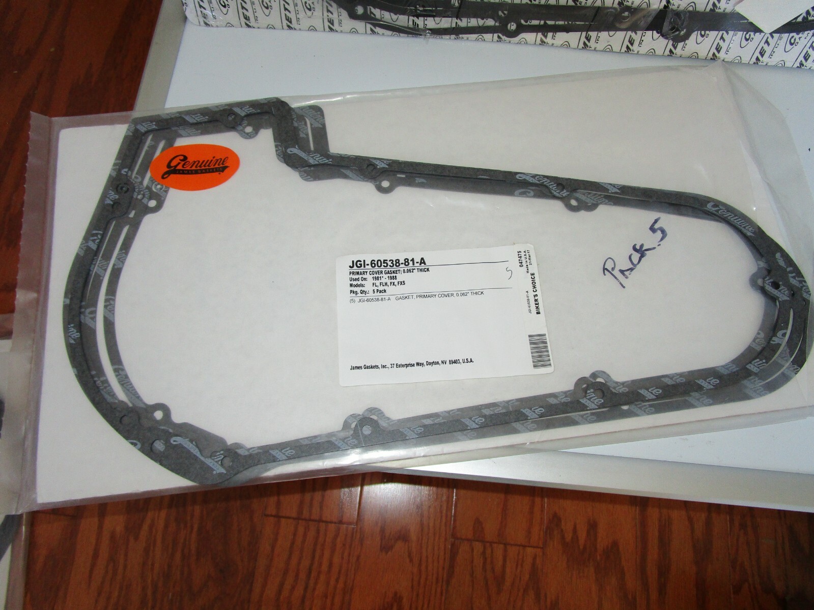 aaa8123です NOS Harley Davidson 81-1988 FL FLH FX FXS Primary Cover Gasket JGI