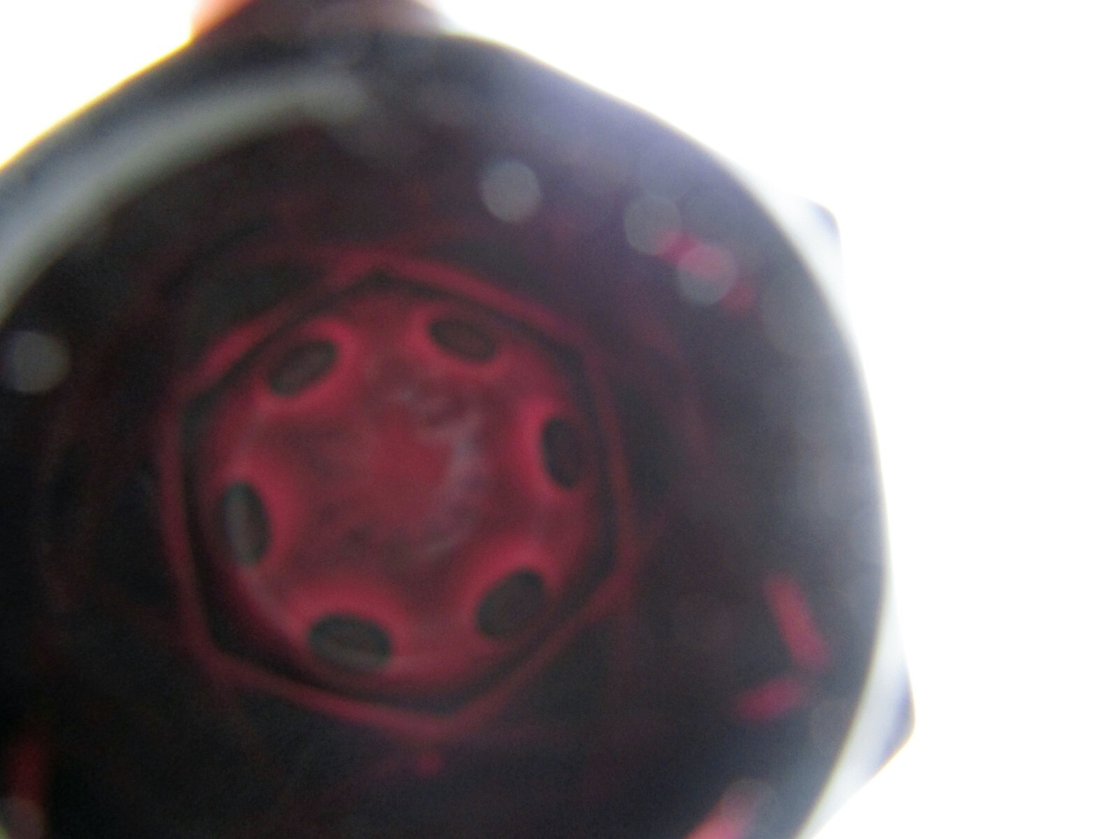 E.E. Ed Bowman Glass 1986 Black Amethyst Wetzel Regal Knob Vintage Salt Dip S505