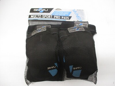SNAFU Multi-Sport Pro Pads  Black Washable Fabric  Knee Elbow Pads Ages 8+