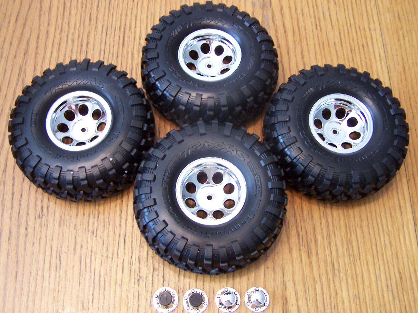 Fits Traxxas TRX-4 K10 High Trail Chevy Canyon Tires & 2.2 Classic Chrome Wheels
