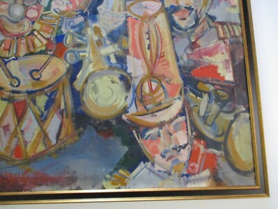 Mid Century Modern Painting Portrait Modernism Expressionism Joseph Biasotti Oil