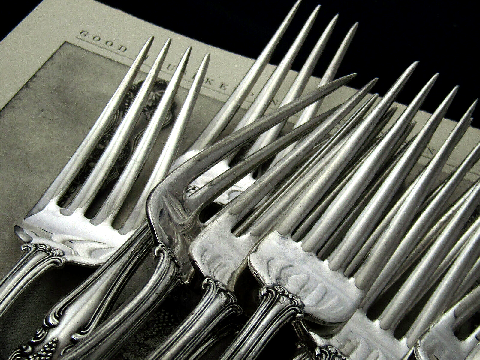 ❤️ MOSELLE AMERICAN SILVER LUNCH FORK 7” ART NOUVEAU c.1906- SOLD BY PC