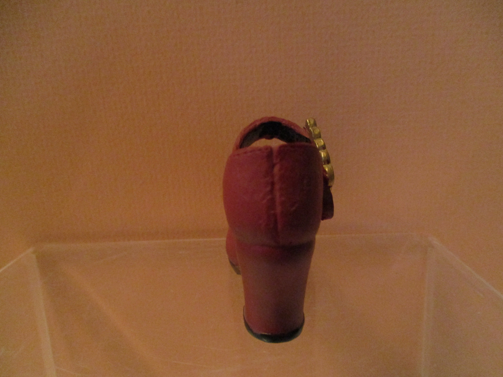 Miniature Shoe Red Lady's Buckle High Heel, not a Just the Right Shoe