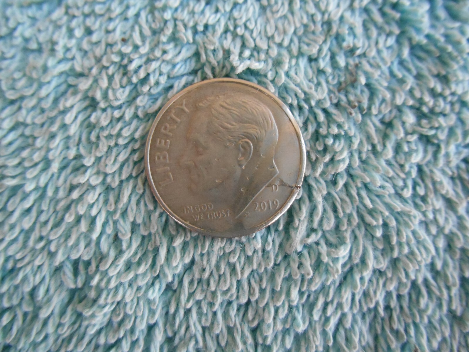 Dime::Tシャツ:M[RESALE] RARE 2019 D ROOSEVELT DIME ERROR COIN DIE SMASH CRACK COPPER