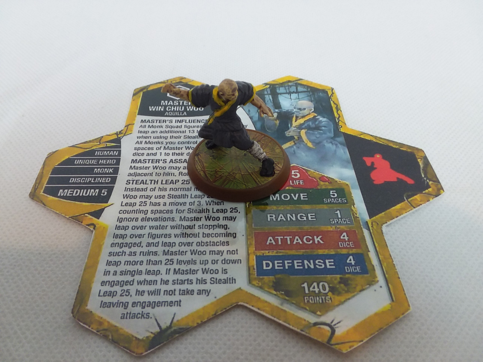 Heroscape ~ Master Win Chiu Woo CUSTOM Repaint w/ Card ~ Alternate Sculpt #1